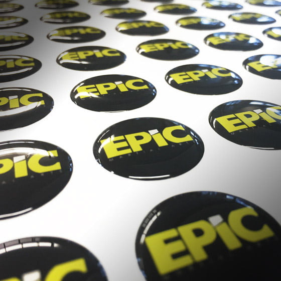 domed resin stickers look great