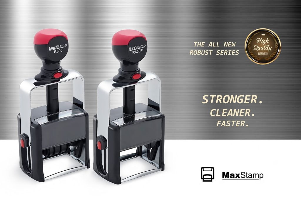 metal range of rubber stamps